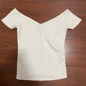 Abercrombie & Fitch White Crop Tee